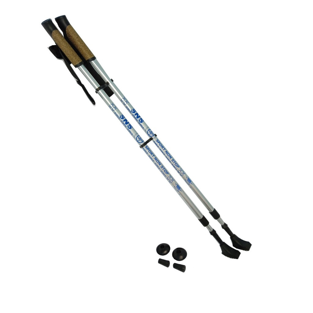 Трекінгові палиці для скандинавської ходьби SNS срібні G-DS3-СЕ (115-140 см.) пара, фото 1