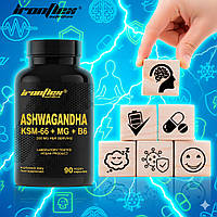 Ашваганда + Магній В6 IronFlex Ashwadandha KSM-66 + Magnez 90 caps