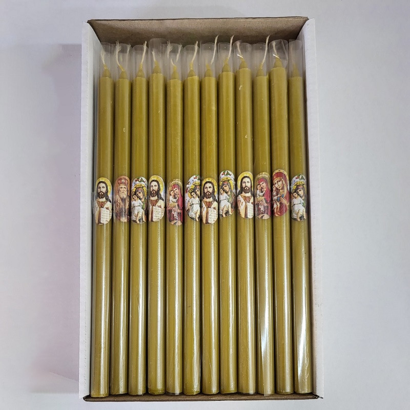 Свічка столова стретська "Пряма" воскова, з наклейкою, 29 см, 1/36 (2002), фото 1