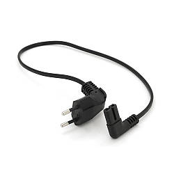 Кабель питания 0.5m, 0.5mm, PC-184/2 CEE7/16-C7 2 pin (для бытовой техники), Black, 90° OEM Q50