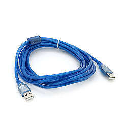 Кабель USB 2.0 RITAR AM / AM, 3.0m, прозорий синій
