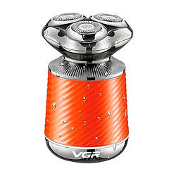 Електробритва VGR V-391 ORANGE, 3 насадки, IPX7, LED display, Box