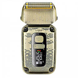 Електробритва VGR V-337, шейвер, подвійне лезо, 2 насадки, триммер, LED display, Box