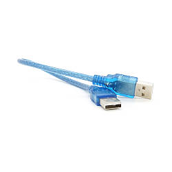 Кабель USB 2.0 RITAR AM/AM, 0.3m, прозорий синій