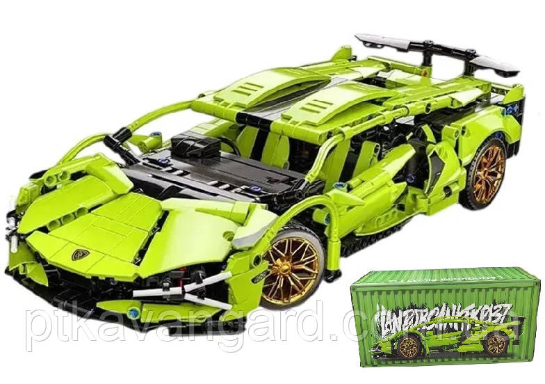 Конструктор автомобіль Ламборгіні Сіан зелений 565 деталей 1:18 Technic 89103, фото 1