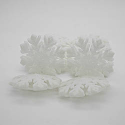 Іграшка на ялинку Сніжинка, 80мм, 10шт в упаковці (ціна за упаковку), Білий, ОЕМ