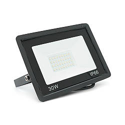 Прожектор LED RITAR RT-FLOOD30A, 30W, 2400Lm, 6500K, IP65, чорний, SMD2835, 141x106x28mm, Ra>70