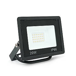 Прожектор SLIM LED RITAR RT-FLOOD20A, 20W, SMD2835, IP65, 1600Lm, 6500K (100%), Ra>70, 113*86.5*28mm, Black