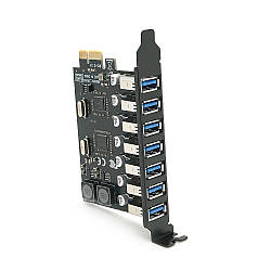 Контролер PCI-Е => USB 3.0, 7 портів, 5Gbps, BOX