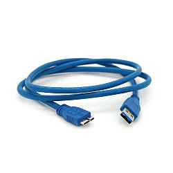 Кабель Usb 3.0 AM to Micro-B blue 1.0m для жорстких дисків