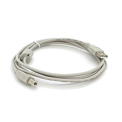 Кабель USB 2.0 AM/BM 1 ferite, пакет, довжина 1,8 м., білий