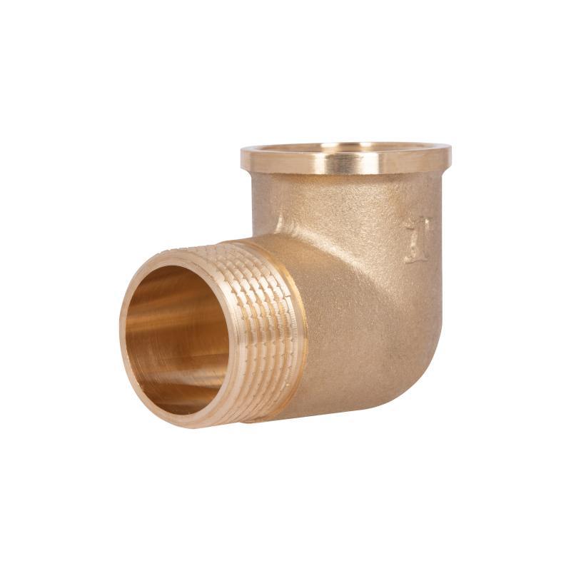 Уголок SD Plus 1" ВН SD42025, латунный фитинг с внутренней и наружной резьбой, 90° для трубопроводов.