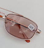 Окуляри для зору фотохромні зі скляною лінзою Чоловічі окуляри хамелеон з діоптрією фотохромні коричневого кольору, фото 3