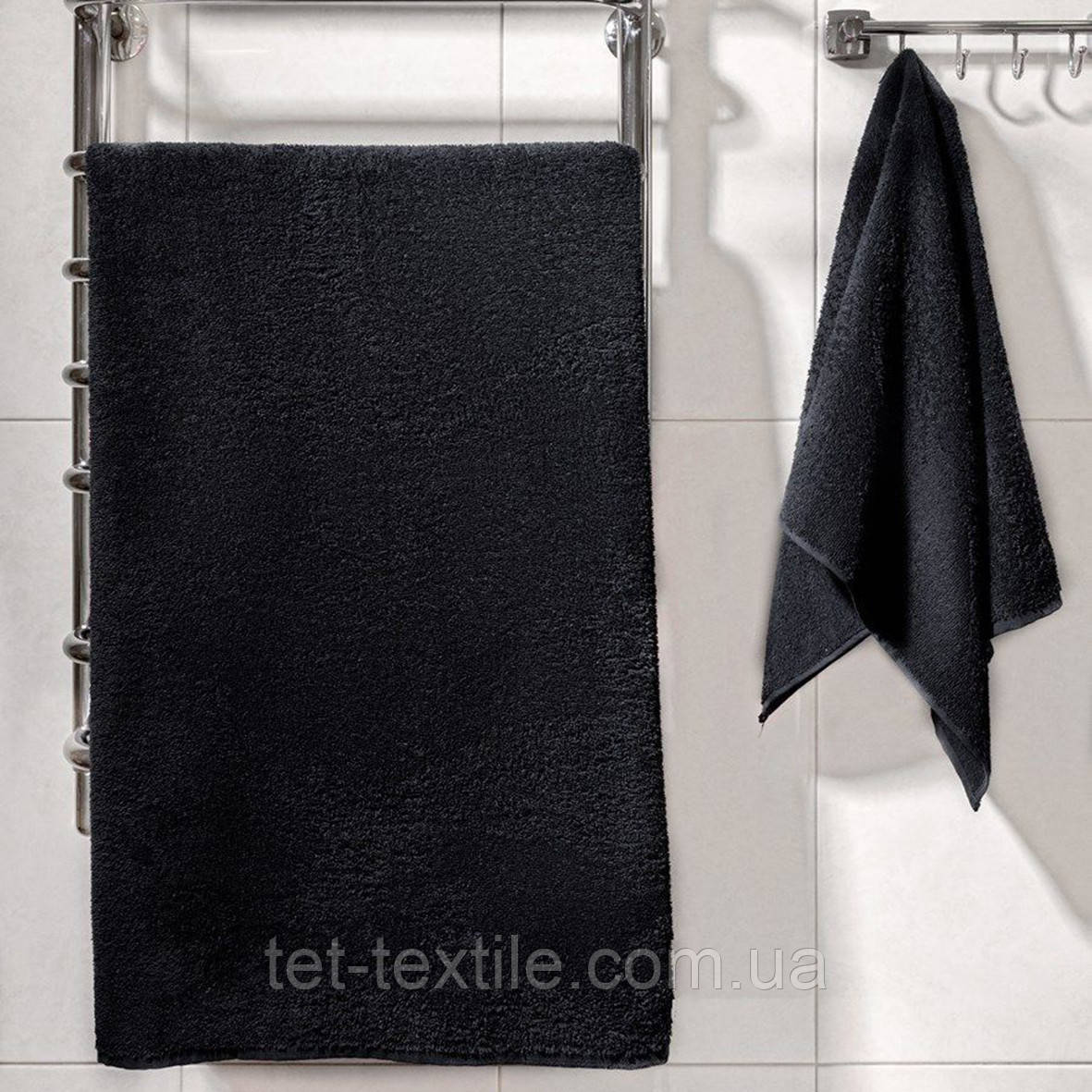 Рушник махровий Parisa Home лазне чорне 70х140 см