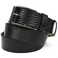 Ремінь зі шкіри буйвола фактурний ST2026B чорний 40 мм