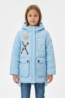 Куртка дитяча для дівчинки демісезонна блакитного кольору р.110 207950M