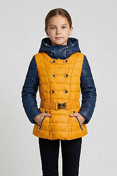 Куртка дитяча для дівчинки демісезонна гірчичного кольору р.130 208071M