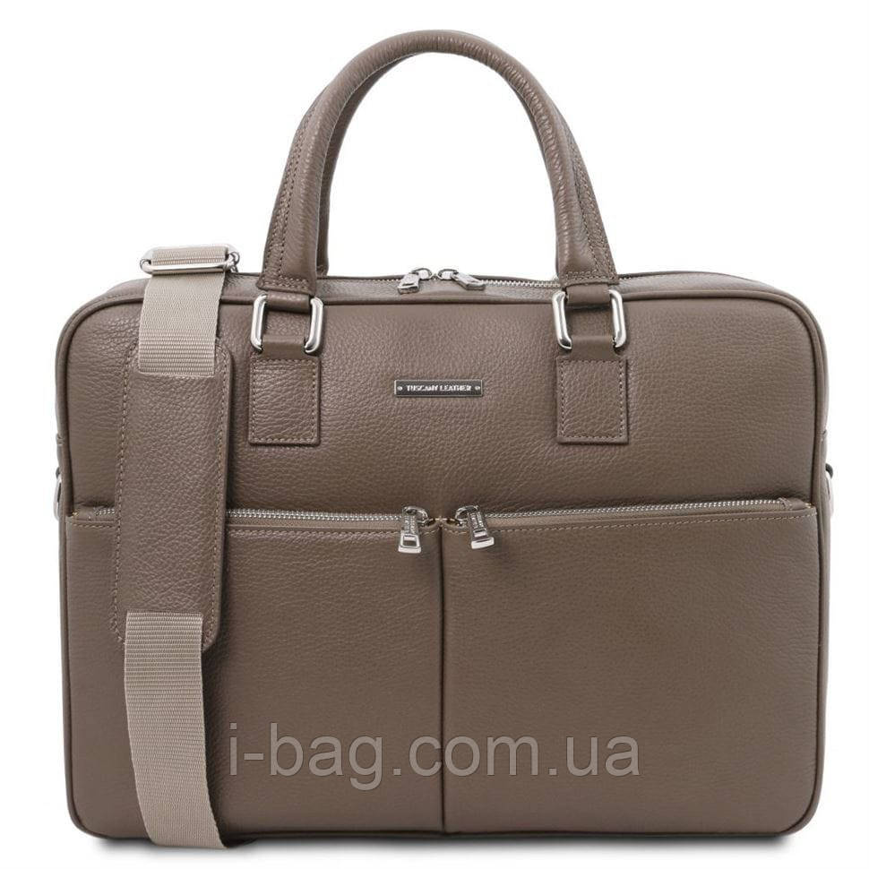 Шкіряна сумка для ноутбука Treviso Tuscany TL141986 (Темний сіро-коричневий), фото 1