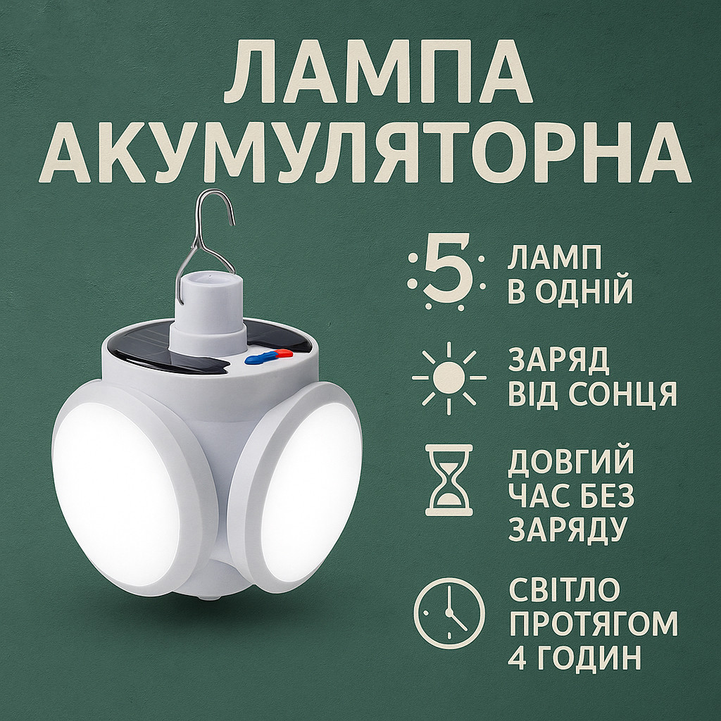 Ліхтар переносний для кемпінгу з акб, Поворотний акумуляторний ліхтар для кемпінгу FB-69, фото 1