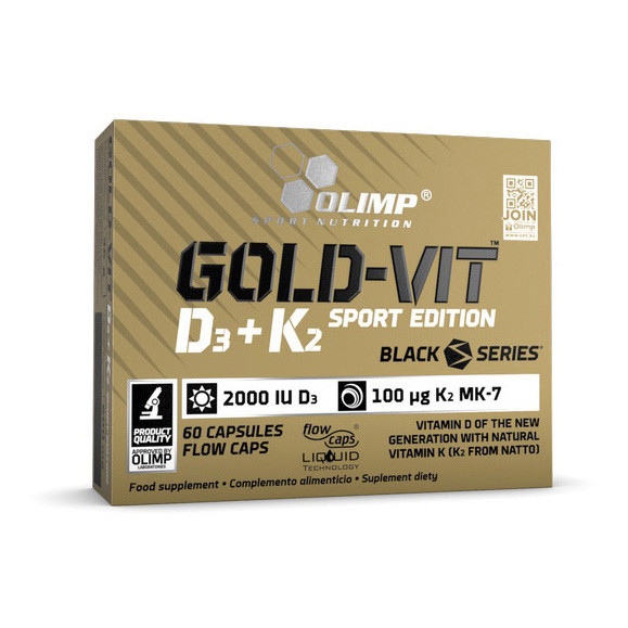 Gold-Vit D3 + K2 Sport Edition (2000 IU/100 µg) (60 caps), фото 1