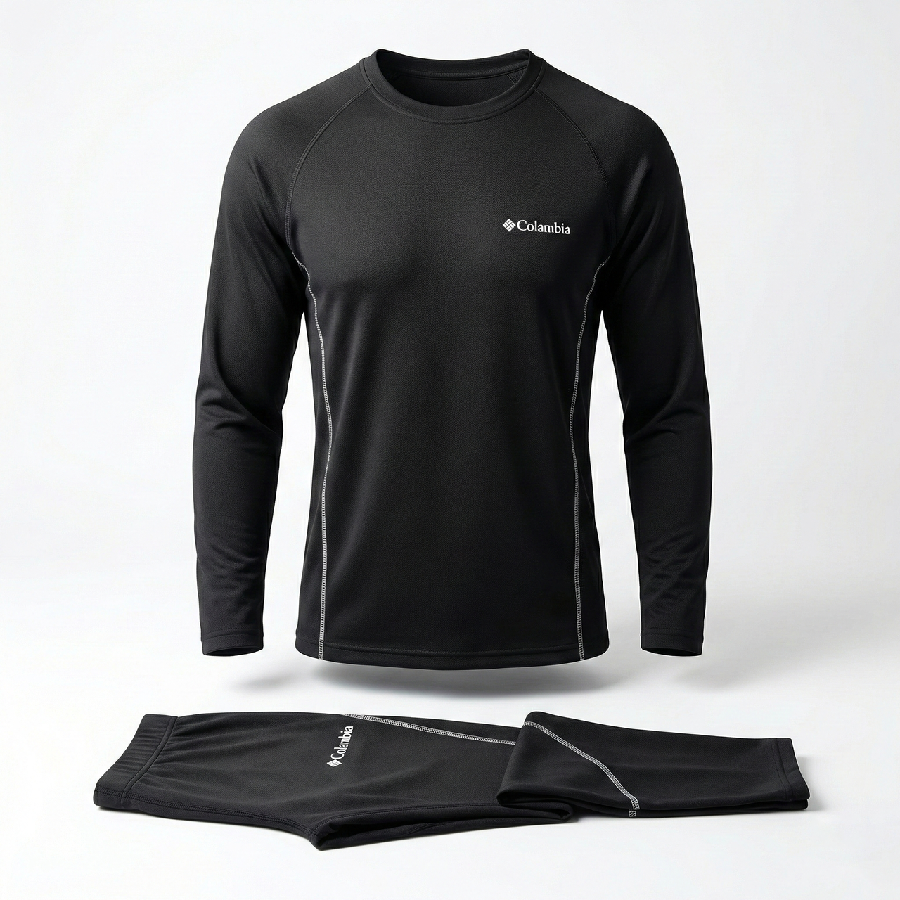 Термобілизна чоловіча комплект чорна Colambia. Зимовий термокостюм (кофта + штани) 46-52, фото 1