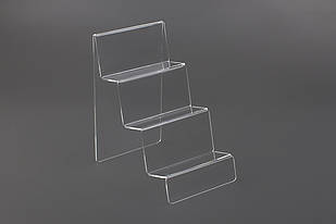 Гірка під товар на 3 сходинки, акрилова підставка універсальна, з акрилу товщиною 2 мм