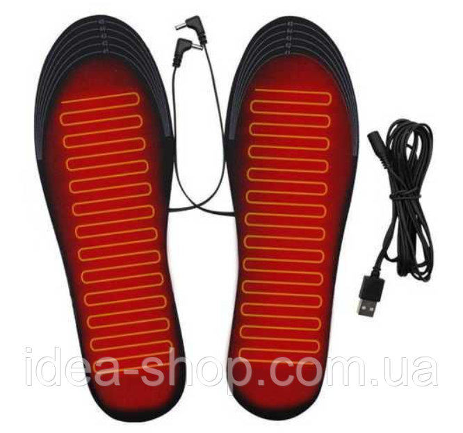 Устілки із підігрівом від USB розмір 35-46 від Power Bank термоустілки для взуття універсальні бездротові багаторазові від паверба, фото 1