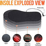 Устілки із підігрівом від USB розмір 35-46 від Power Bank термоустілки для взуття універсальні бездротові багаторазові від паверба, фото 4