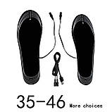 Устілки із підігрівом від USB розмір 35-46 від Power Bank термоустілки для взуття універсальні бездротові багаторазові від паверба, фото 6