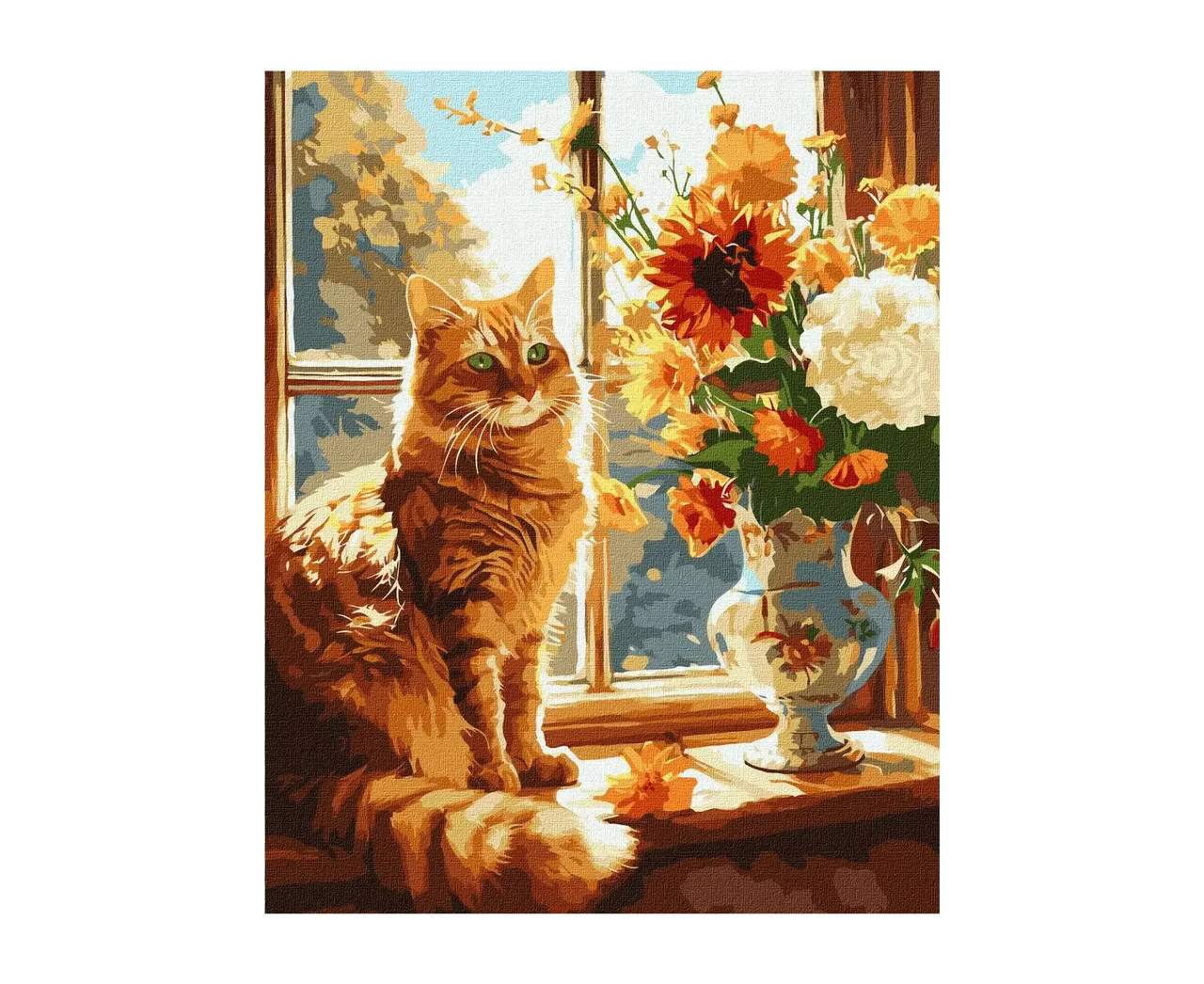 Набір для розпису по номерах "Рудий котик" 40х50см, фото 1