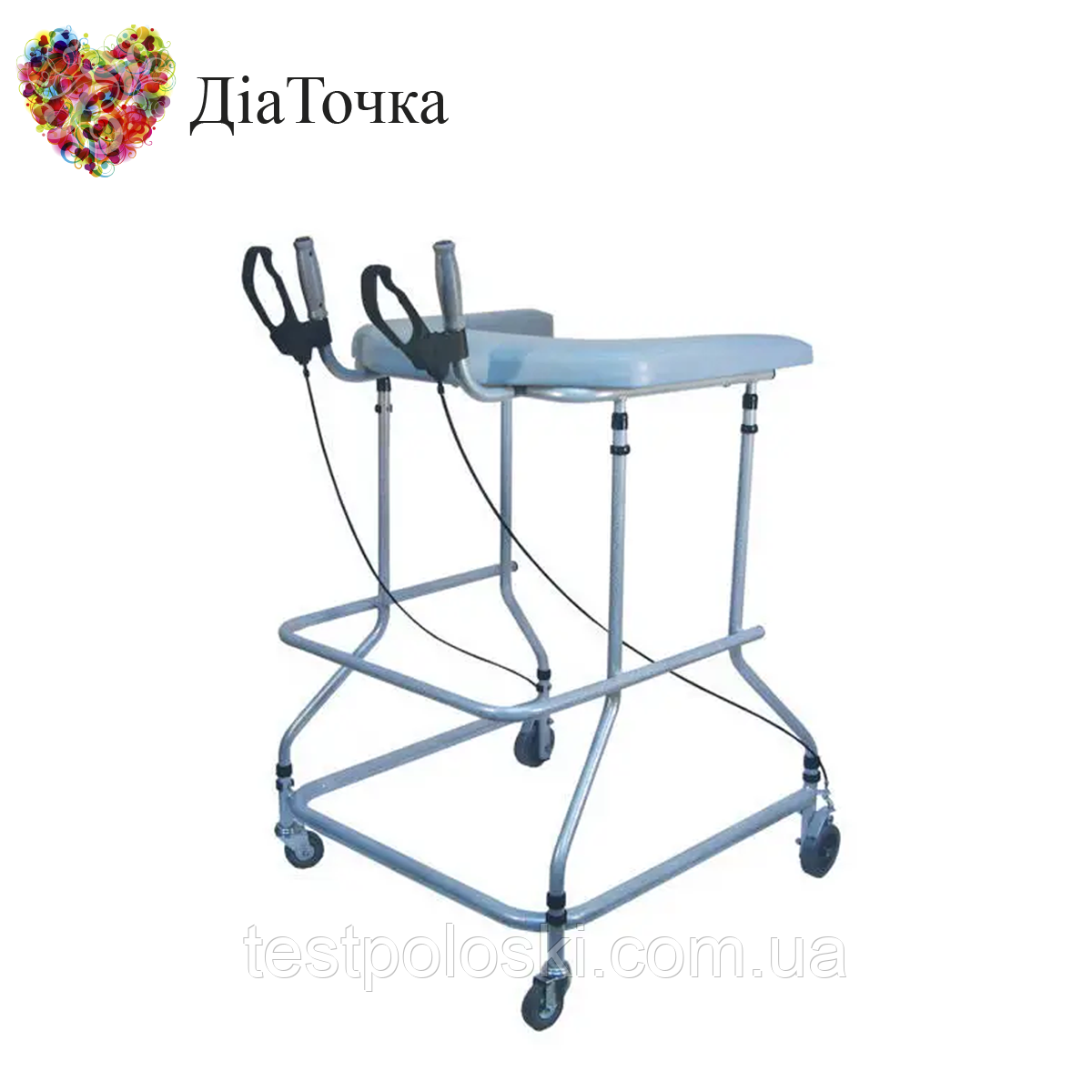 Ходунки регульовані НТ-03-010, складані на 4 колесах зі столиком і фіксатором тулуба, фото 1