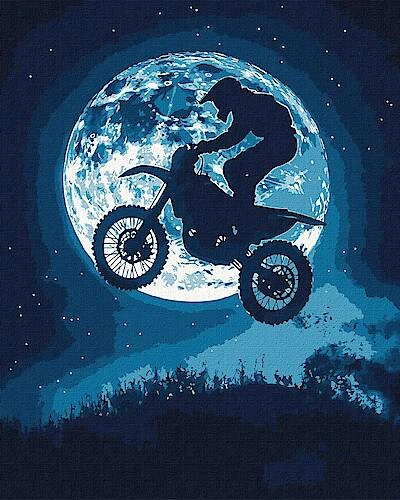 Набір для розпису по номерах "Нічний драйв з фарбами металiк" 40х50см, фото 1