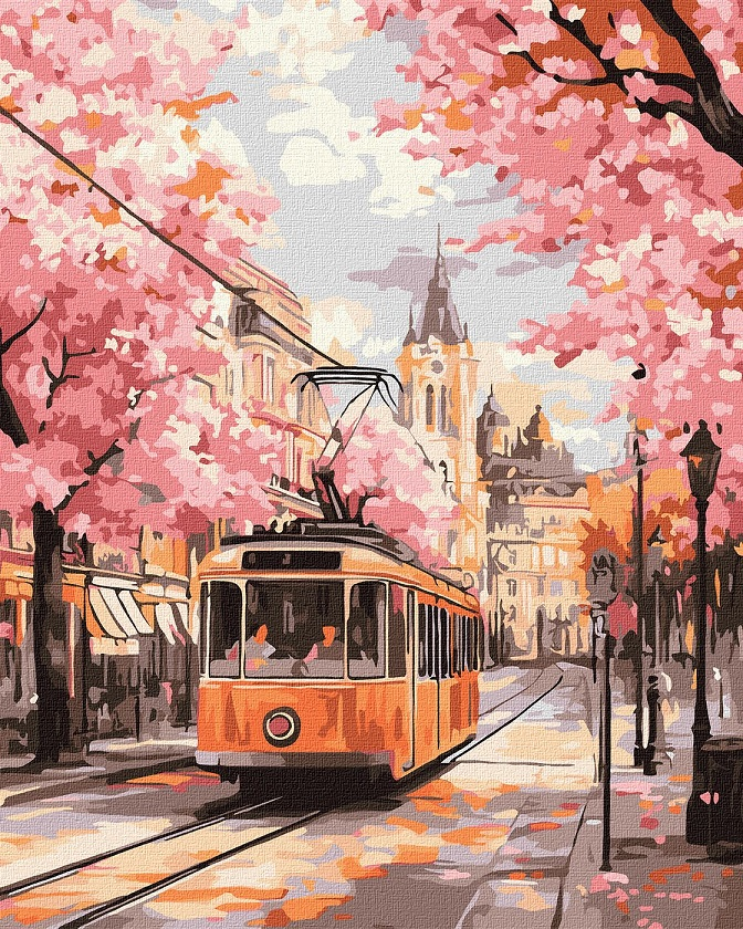 Набір для розпису по номерах "Рожевий шлях" 40х50см, фото 1