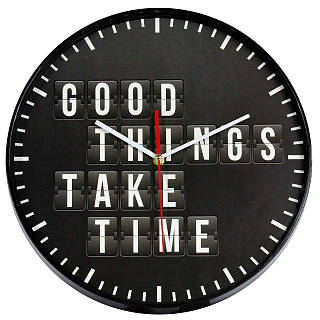 Часы настенные Technoline 775485 Good Things Take Time Черный