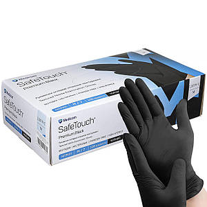 Перчатки нитриловые без талька Medicom Premium Black 1187H-C 100 шт, черные М 5 г