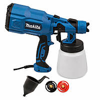 Сетевой краскораспылитель Makita электрический пульверизатор Макита для покраски с баком на 1.4 л