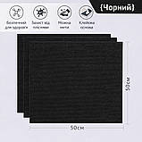 Самоклеючий теплий ковролін «Чорний» 50×50 см для підлоги | Коврова вінілова плитка, миюча, водостійка, фото 7
