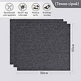 Самоклеючий ковролін для котів «Сірий» 50×50 см | Антидрапка для меблів, стін, підлоги, дверей, фото 4