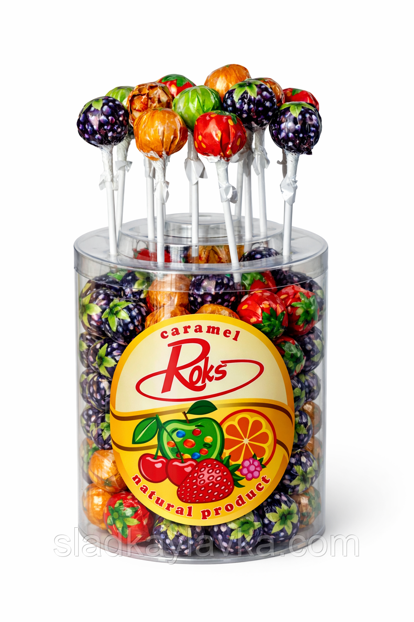 Льодяники на паличці Вітамінка, 12 г, діаметр 26 мм 120 шт ТМ Roks, фото 1