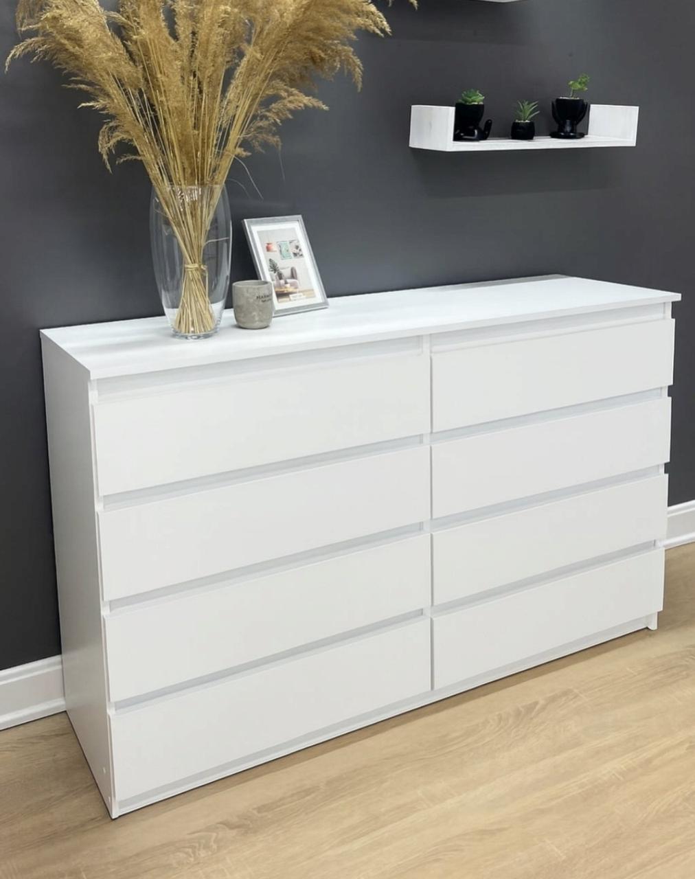 Комод на 8 шухляд колір білий габаритами 140*86*41 см, фото 1