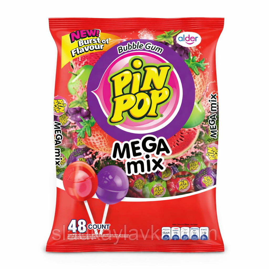 Льодяники Pin Pop Mix пакет 48 шт (Aldor), фото 1