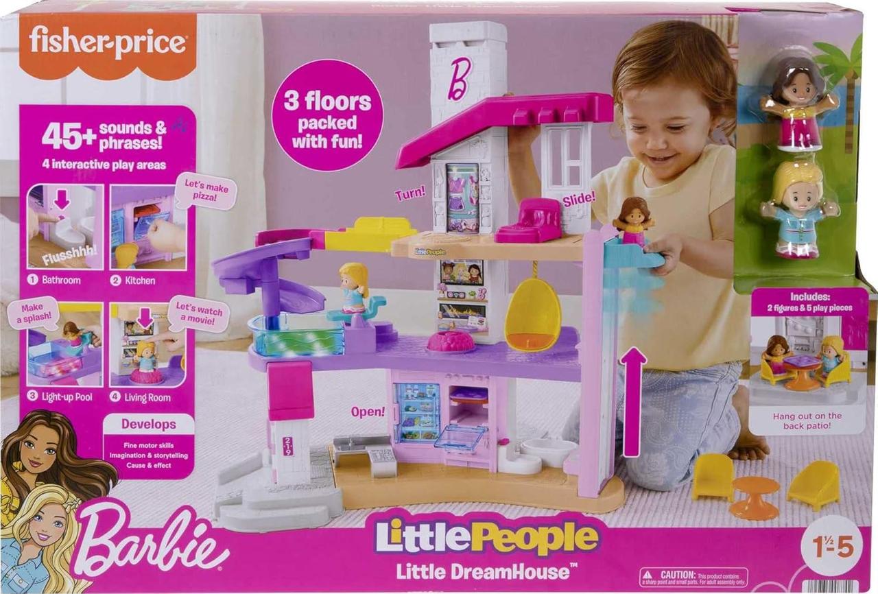 Інтерактивний ігровий набір Будиночок Барбі Fisher Price Little People Barbie Little Dreamhouse Interactive HKB80, фото 1