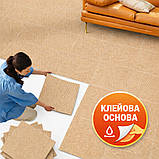 Самоклеючий теплий ковролін «Бежевий» 50×50 см для підлоги | Коврова вінілова плитка, миюча, водостійкаа, фото 6