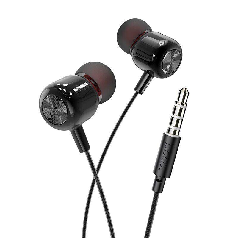Навушники HOCO M87 String wired earphones with microphone Gloomy Black, вакуумні, mini-jack 3.5 мм, фото 1