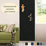Самоклеючий ковролін для котів «Чорний» 50×50 см | Антидрапка для меблів, стін, підлоги, дверей, фото 6