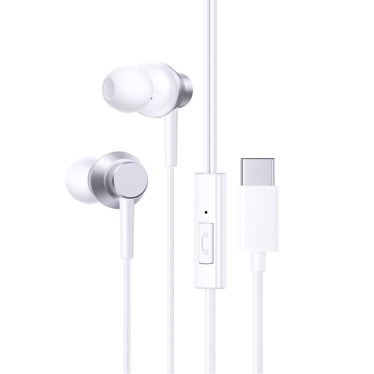 Навушники Baseus Encok CZ11 Wired Earphones Moon White, USB-C, з вбудованим мікрофоном, фото 1