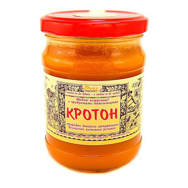 Мед с прополісом та квітковим пилком Мед Карпат Кротон 350 г