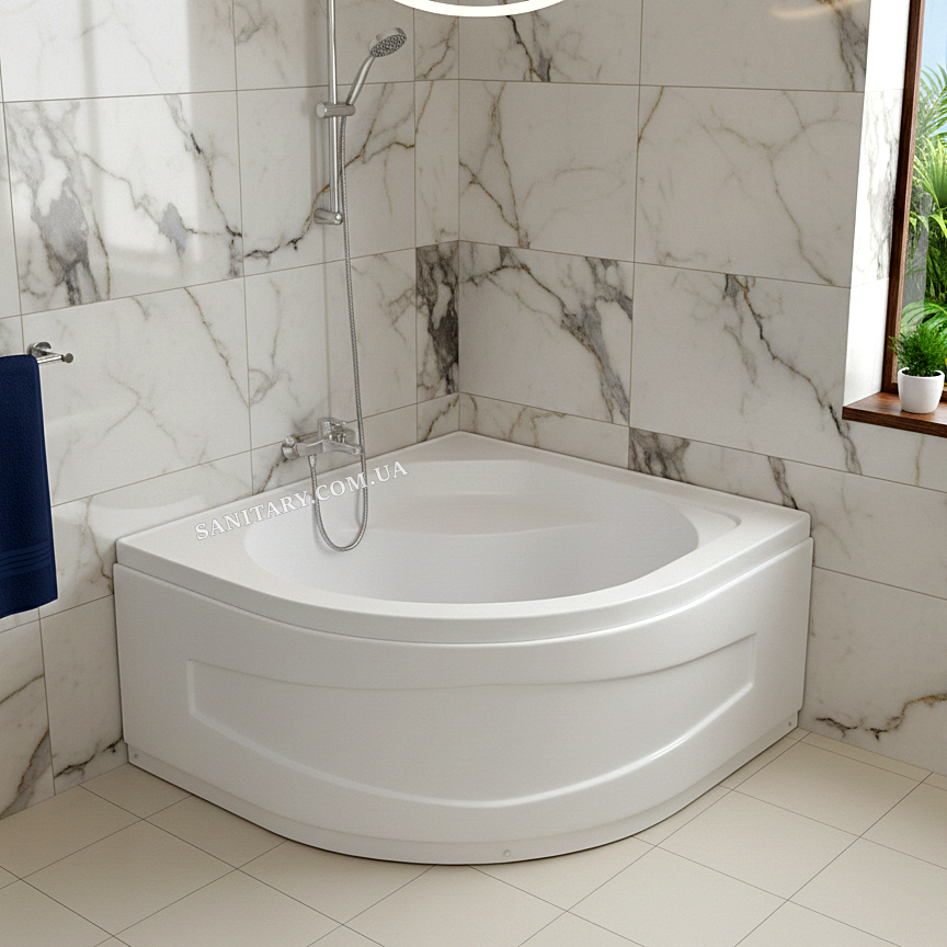 Душовий піддон VM 100х100 см акриловий з передньою панеллю каркасом ніжками, фото 1