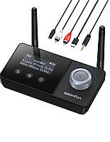 Bluetooth передавач для ТВ SOOMFON, Bluetooth 5.3, 3-в-1, подвійна антена, LCD, оптичний AUX RCA