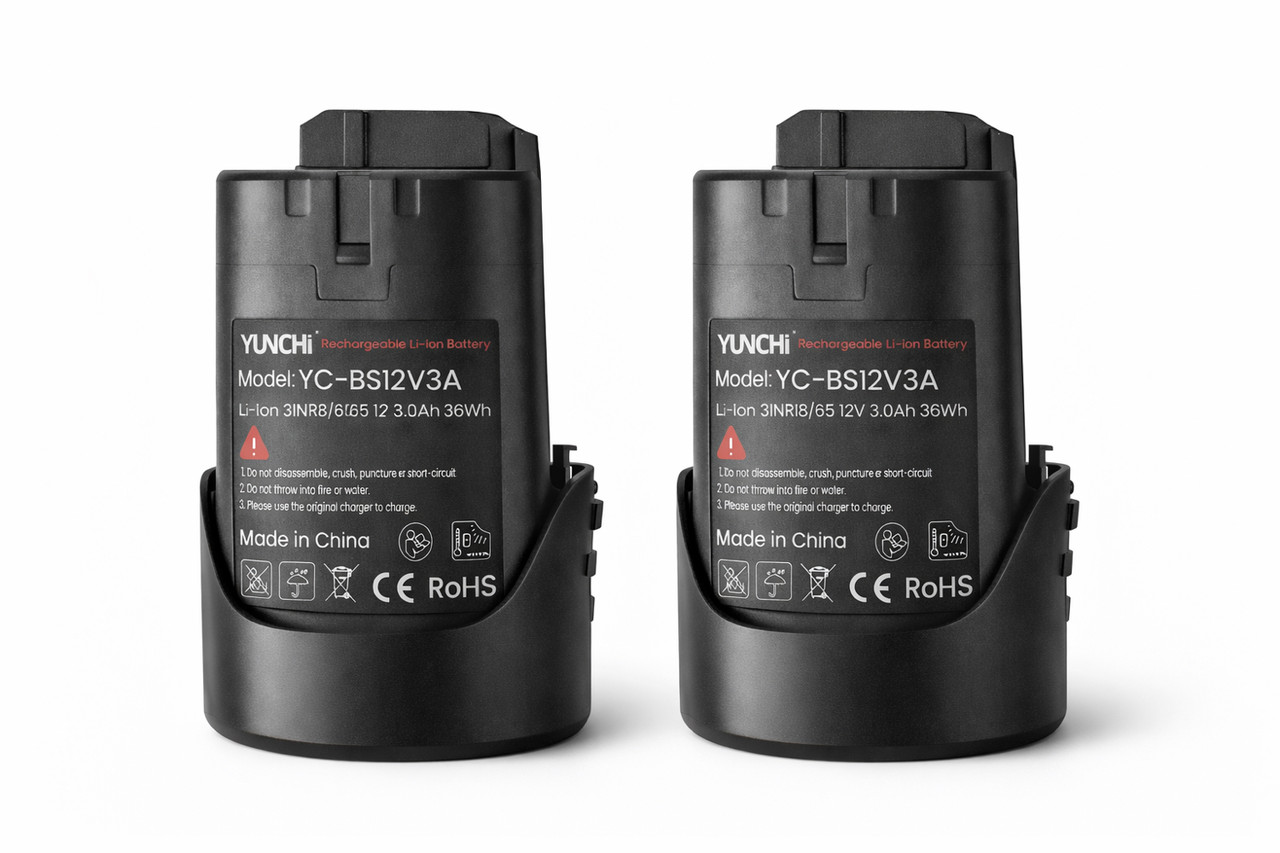 Акумулятор Li-Ion 12 В YUNCHI YC-BS12V3A, 3.0 А·год, 36 Вт·год, 2 шт, фото 1